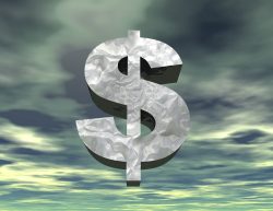 digital visualization of a dollar symbol