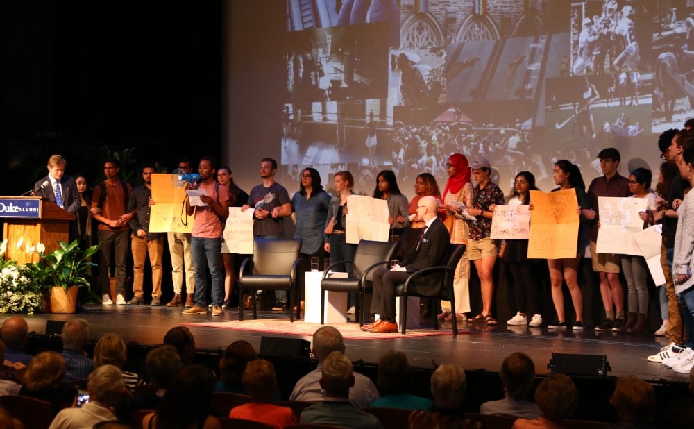 Student Protest at Duke Alumni Meeting -